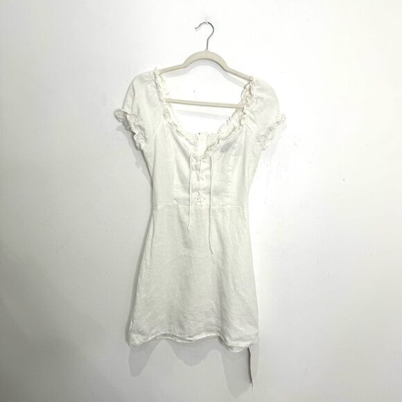 NWT RARE! Reformation White Linen Klara Dress - Picture 5 of 9